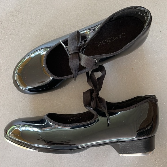 CAPEZIO Jr. Tyette Tap Shoe for Beginners Size 7 1/2 Black Worn 1-2 Times - Picture 16 of 16